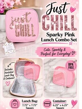 Just CHILL Pink Sparkly Combo Lunch Set